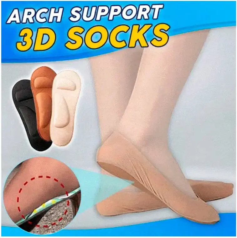Medias ultra comfort para soporte de arco 3D, set x2, color piel.