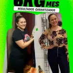 Mujer antes y después usando el Drenador Ke-Ma para bajar de peso. ¡Resultados garantizados!