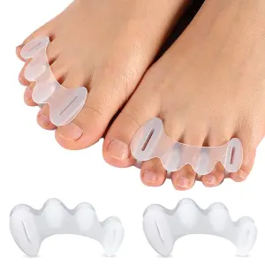 Separadores de dedos de gel para aliviar el dolor y corregir la postura, con diseño ergonómico.