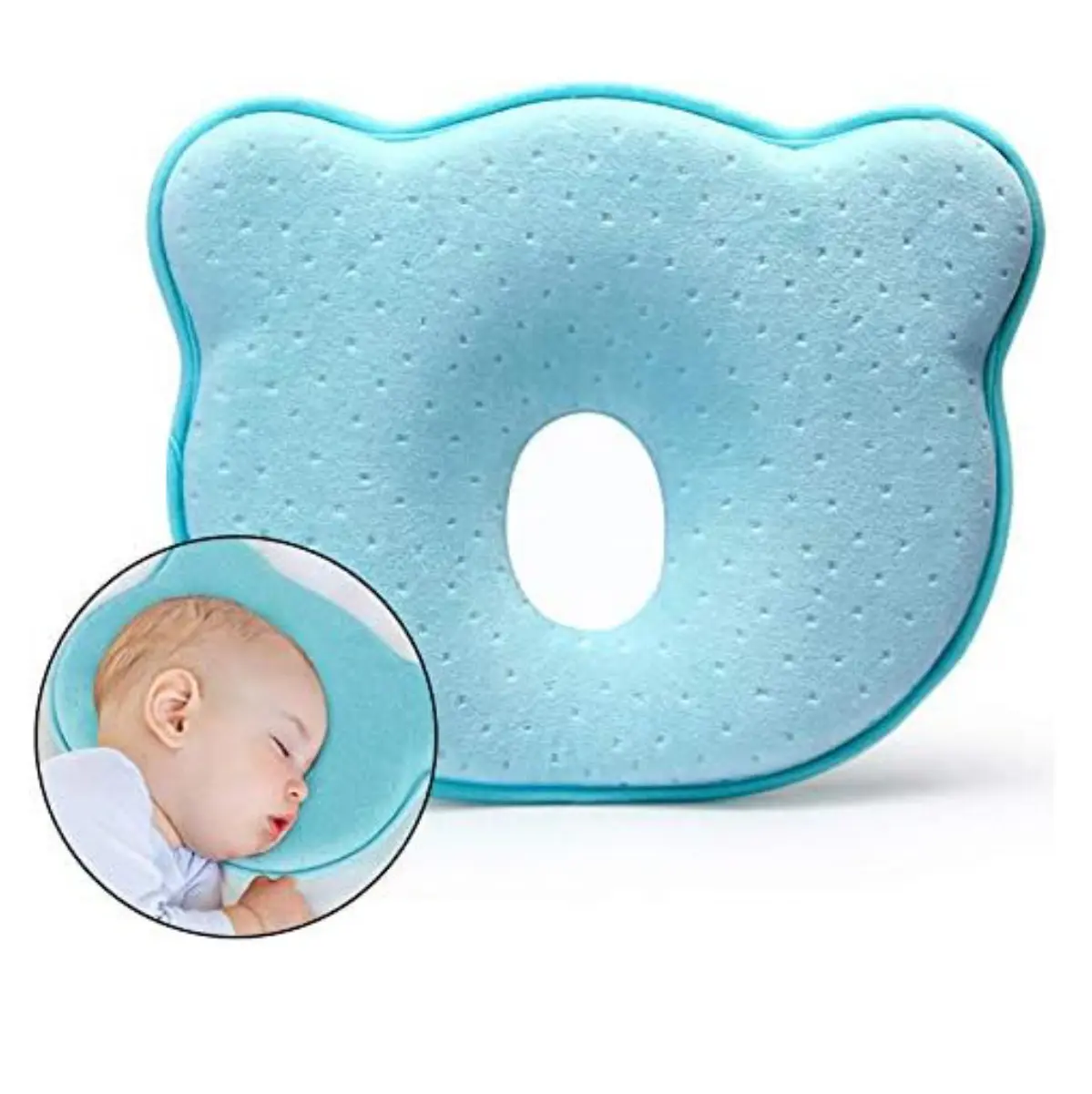 Almohada para bebé que previene cabeza plana, cojín ergonómico para recién nacidos.