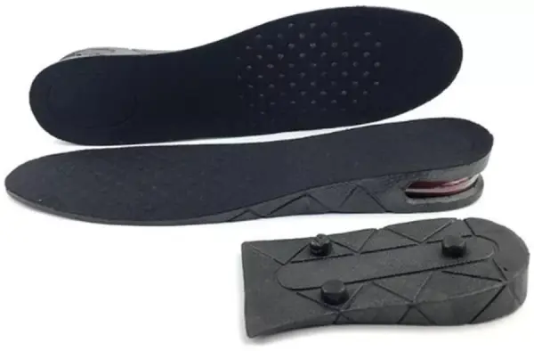 Plantillas para aumentar estatura 5 cm, con cámara de aire, antideslizantes y cómodas.