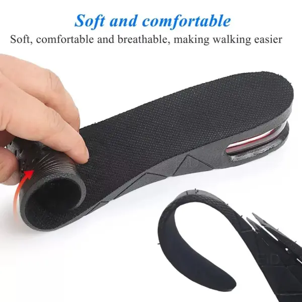 Plantilla para aumentar estatura 5 cm, suave, cómoda y transpirable que facilita caminar.