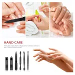 Kit de manicura y pedicura profesional con utensilios de acero inoxidable para cuidado de manos.