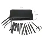 Kit profesional de manicura y pedicura de 18 piezas negro con estuche.