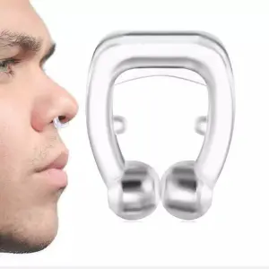 Combo 2 clips nasales para dormir, con diseño en U abierto y puntas esféricas.
