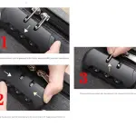 Cerradura de combinación de bolso portapapeles con manual de desbloqueo y cambio de contraseña.