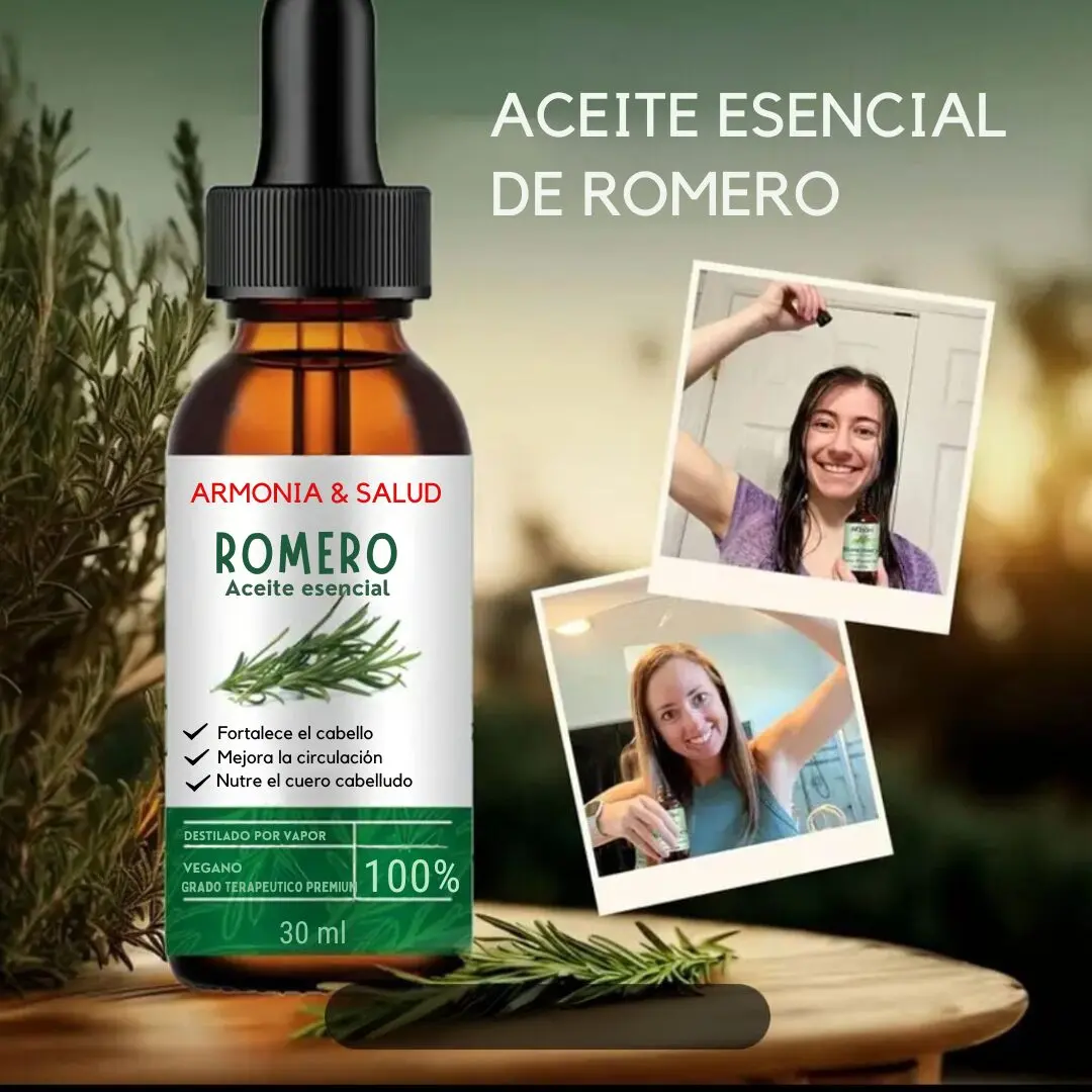 Aceite Esencial de Romero Armonía & Salud: Fortalece el cabello y mejora la circulación.
