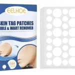 Parche Skin Tag removedor de lunares y verrugas Eelhoe con 144 parches blancos circulares