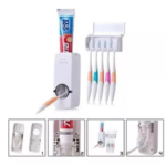 Dispensador de crema dental Touch Me con soporte para cepillos, color blanco.