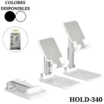 Set x2 soportes ajustables para celular y tablet en mesa, ideales para escritorio.