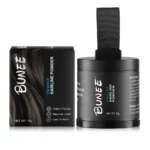 Bunee Hairline Optimizer 10g en negro, polvo corrector para cabello y barba.