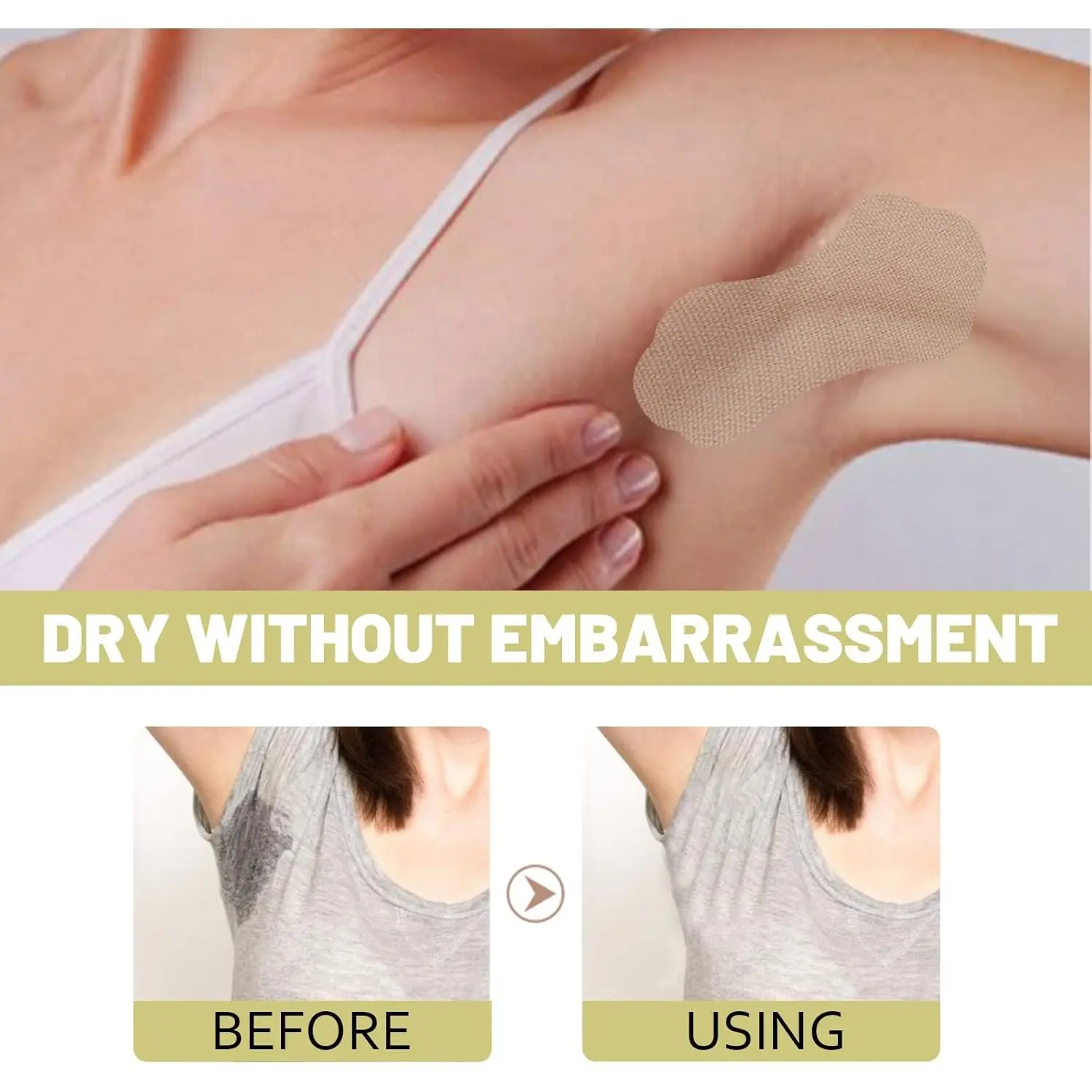 Parche antitranspirable para axilas, ideal para mantener la ropa seca y evitar manchas de sudor.
