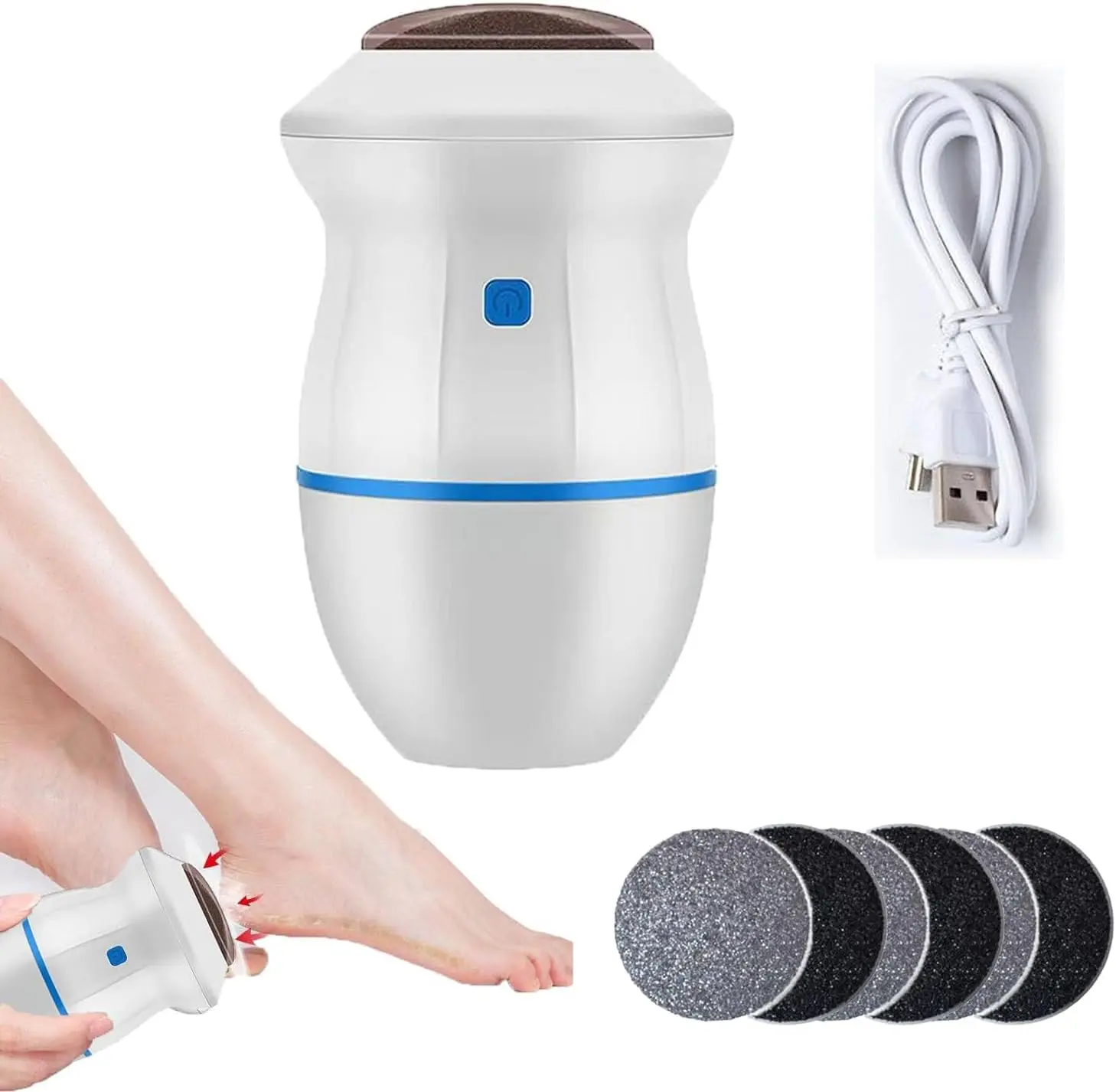 Removedor eléctrico de callos para pies con lima y cable USB.