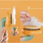 Cepillo removedor de pelo Pet Brush con sistema de autolimpieza en un solo botón.