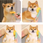 Shiba Inu disfrutando del cepillo removedor de pelo Pet Brush.