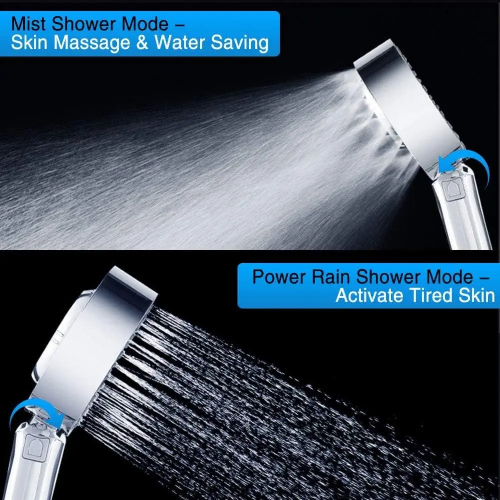 Ducha Multifuncional: modo mist para masaje y ahorro, modo power rain para piel cansada.
