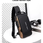 Canguro bolso antirrobo de moda unisex con candado y auriculares sobre libro de "Break Free".