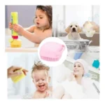 Cepillo corporal de silicona suave para baño, ideal para bebés, niños y mascotas.