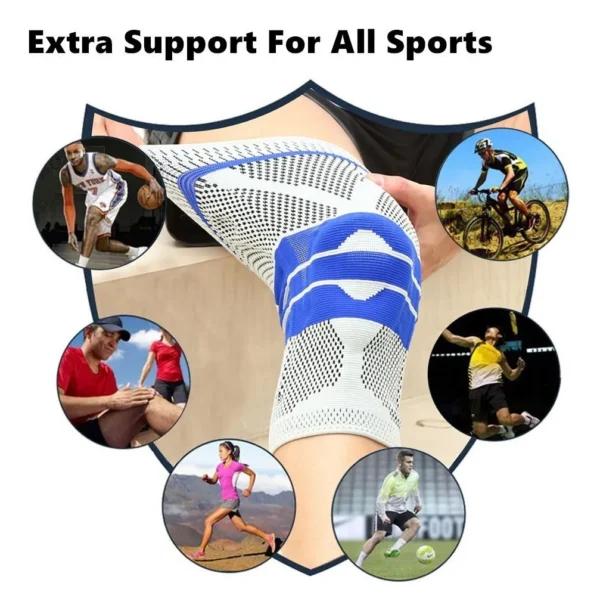 Rodillera de compresión con gel, soporte para deportistas en baloncesto, ciclismo, fútbol y running.