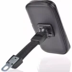 Soporte para teléfono de moto impermeable, con brazo flexible y base adaptable para montaje.