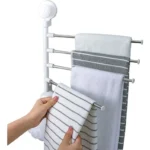 Soporte de toallas con ventosas, ajustable, para baño o cocina.