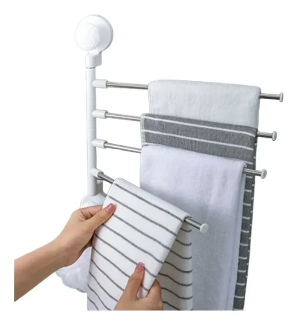 Soporte de toallas con ventosas, ajustable, para baño o cocina.