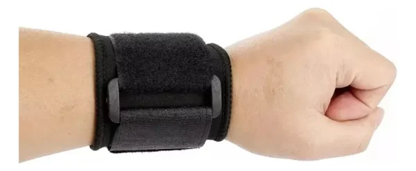 Muñequeras ortopédicas negras ajustables con velcro, para soporte de muñeca.