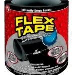 Cinta Impermeable Antiagua Flex Tape negra 4" x 5' fuerte adhesión para reparaciones.