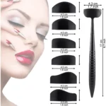 Kit plantillas 6 en 1 para sombra de ojo, con medidas y aplicador para maquillaje profesional.