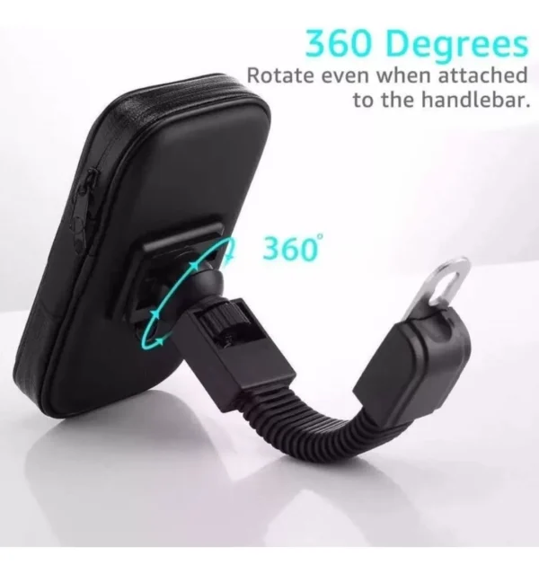 Soporte para teléfono impermeable de moto con giro de 360 grados para manillar.
