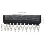 Organizador de gorras negro con 10 clips metálicos, 31.5 cm de largo.