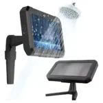 Soporte rotativo 360° para celular impermeable bajo la ducha, pantalla protegida.