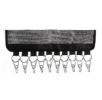 Organizador de gorras negro con 10 ganchos para colgar, ideal para closets y espacios pequeños.