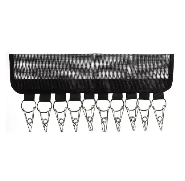 Organizador de gorras negro con 10 ganchos para colgar, ideal para closets y espacios pequeños.