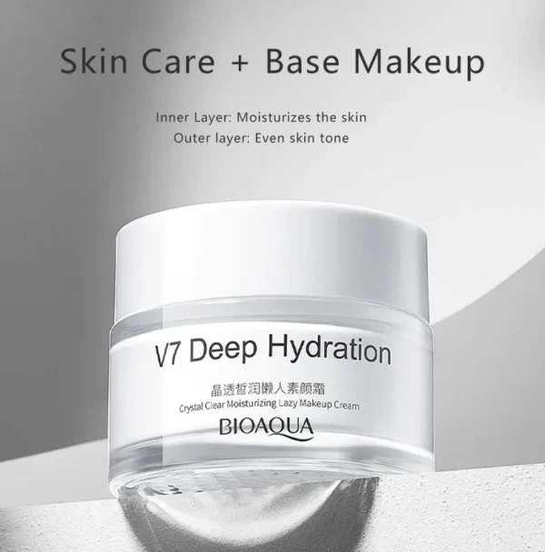 Crema Aclarante V7 Bioaqua Deep Hydration, humecta y unifica el tono de la piel.