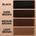 Bunee Hairline Optimizer: muestra de colores Black, Dark Brown, Medium Brown y Light Brown para corregir el cabello.