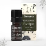 Aceite esencial de eucalipto 100% puro de Alquimista, botella y caja con diseño botánico.