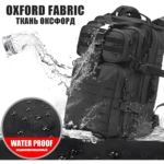 Bolso táctico deportivo Oxford negro a prueba de agua, ideal para actividades al aire libre.