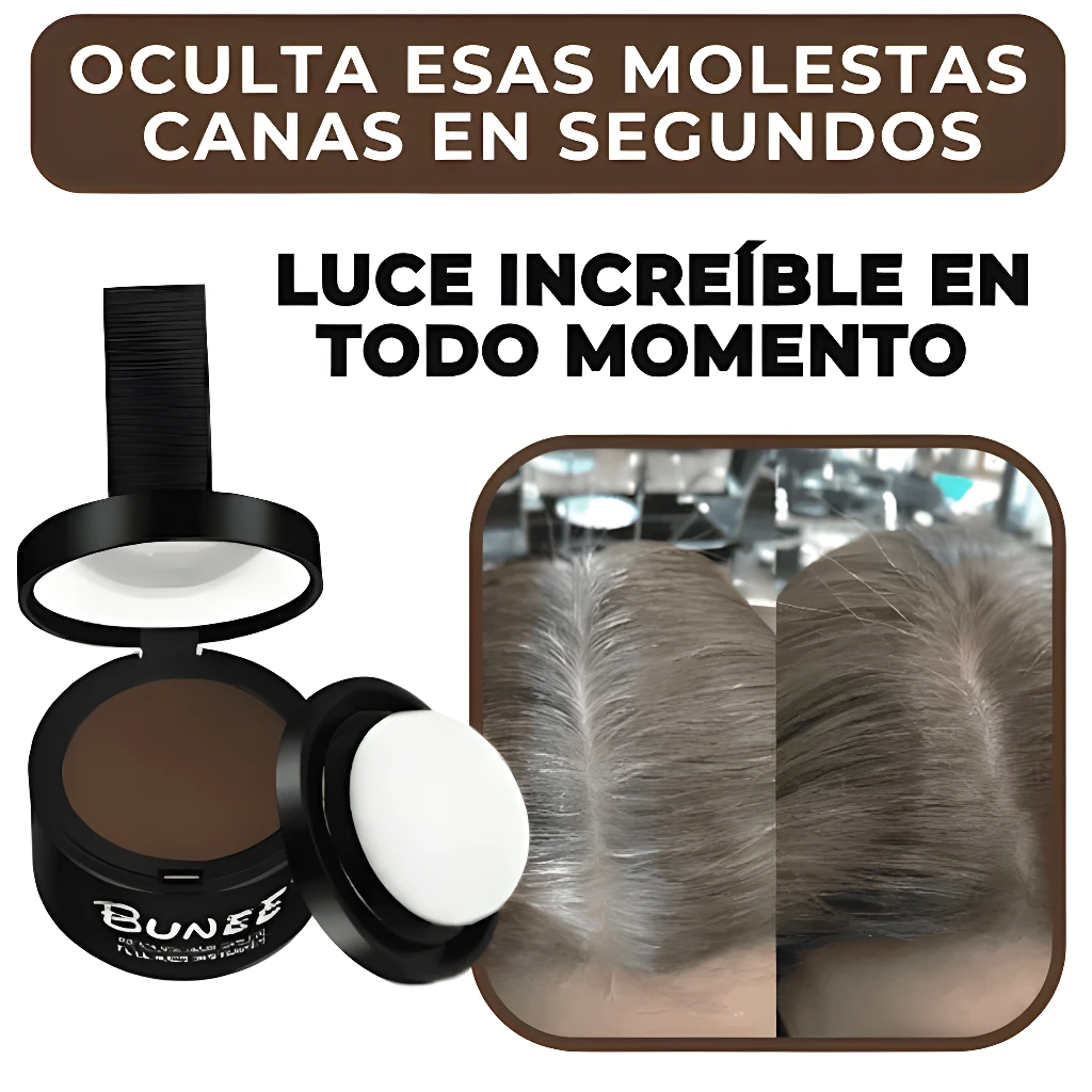 Bunee corrector de color para cabello, oculta canas en segundos y luce increíble.