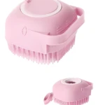 Cepillo corporal masajeador de silicona suave para baño, set x2, rosa.