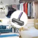 Cepillo eléctrico removedor de pelusa limpiando ropa, cobija y cama.