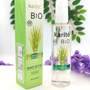 Karité BIO Lemongrass, fijador de maquillaje con 99% natural para piel refrescada y humectada.