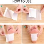 Paso a paso: cómo usar parches para pies, aplicando el parche en el talón.