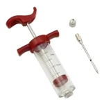 Inyector de carne con jeringa de 30ml, aguja y accesorios para marinar carnes.