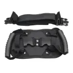 Sujetador para motocicleta de seguridad con asas y hebillas de conexión rápida, color negro.