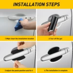 Manijas de puerta de carro para Hyundai, instalación fácil, estilo fibra de carbono.