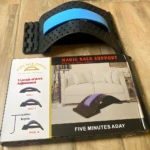Masajeador de espalda y lumbar Magic Back Support con 3 niveles de ajuste para estiramiento.