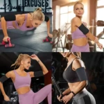 Moldeador de brazos para quemar grasa, mujer ejercitándose en gimnasio.