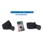 Muñequeras ortopédicas negras para soporte de muñeca, paquete de dos.