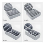 Organizadores de ropa interior y medias: 7, 24, 6 y 8 celdas.